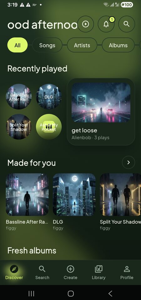 Bloop discover screen